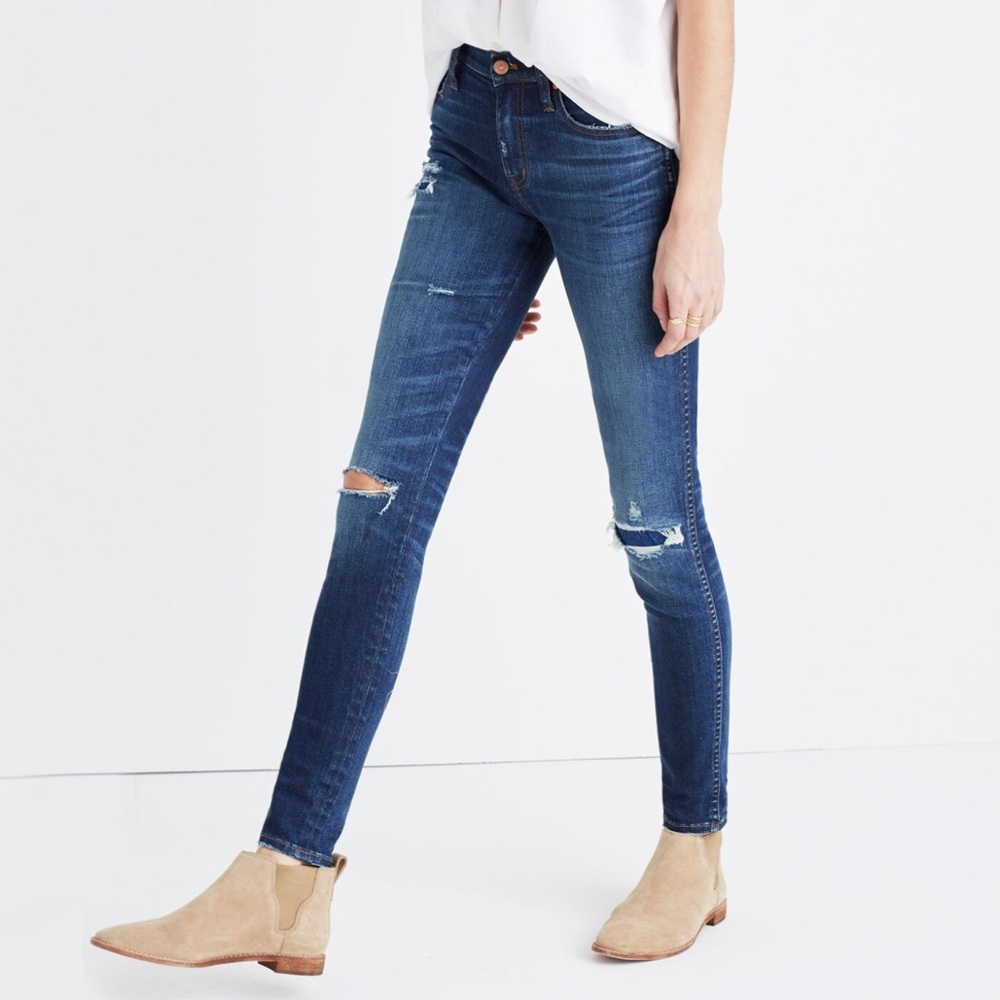 Madewell 9” High Riser Skinny Skinny Distressed Jeans - Size 27
